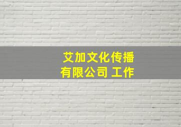 艾加文化传播有限公司 工作